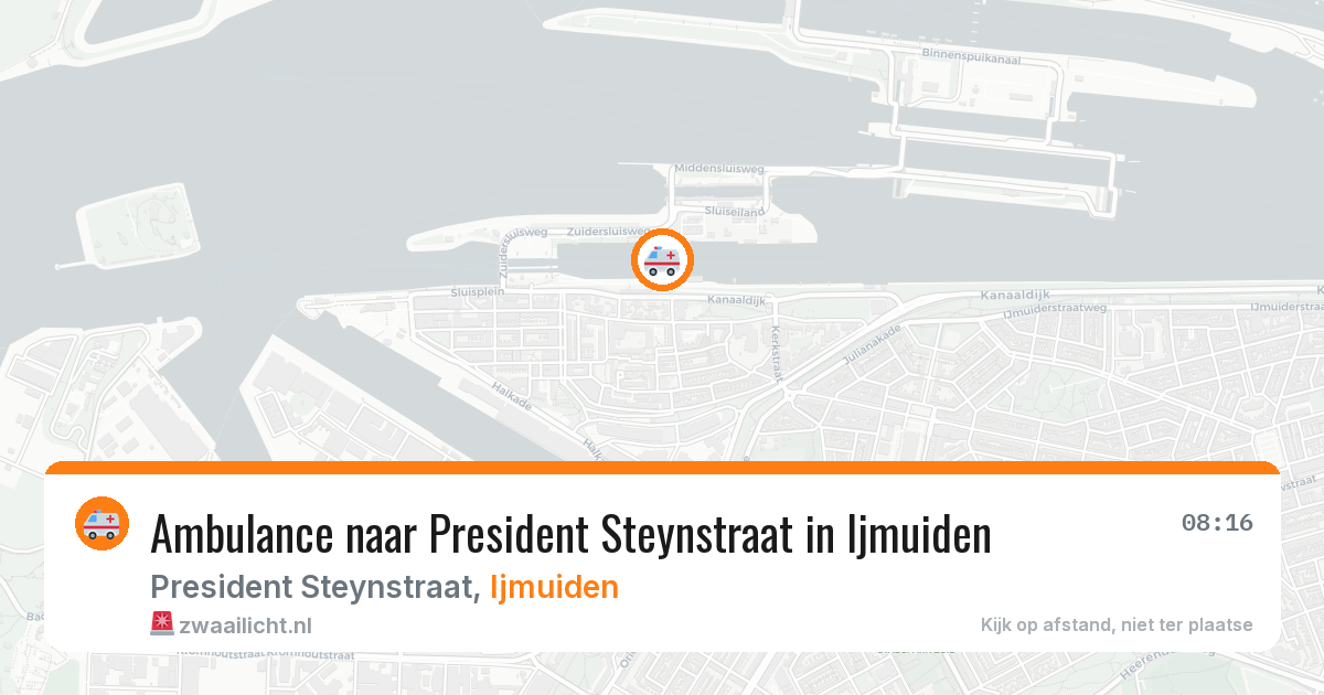 Ambulance naar President Steynstraat in Ijmuiden — 8 aug 2026