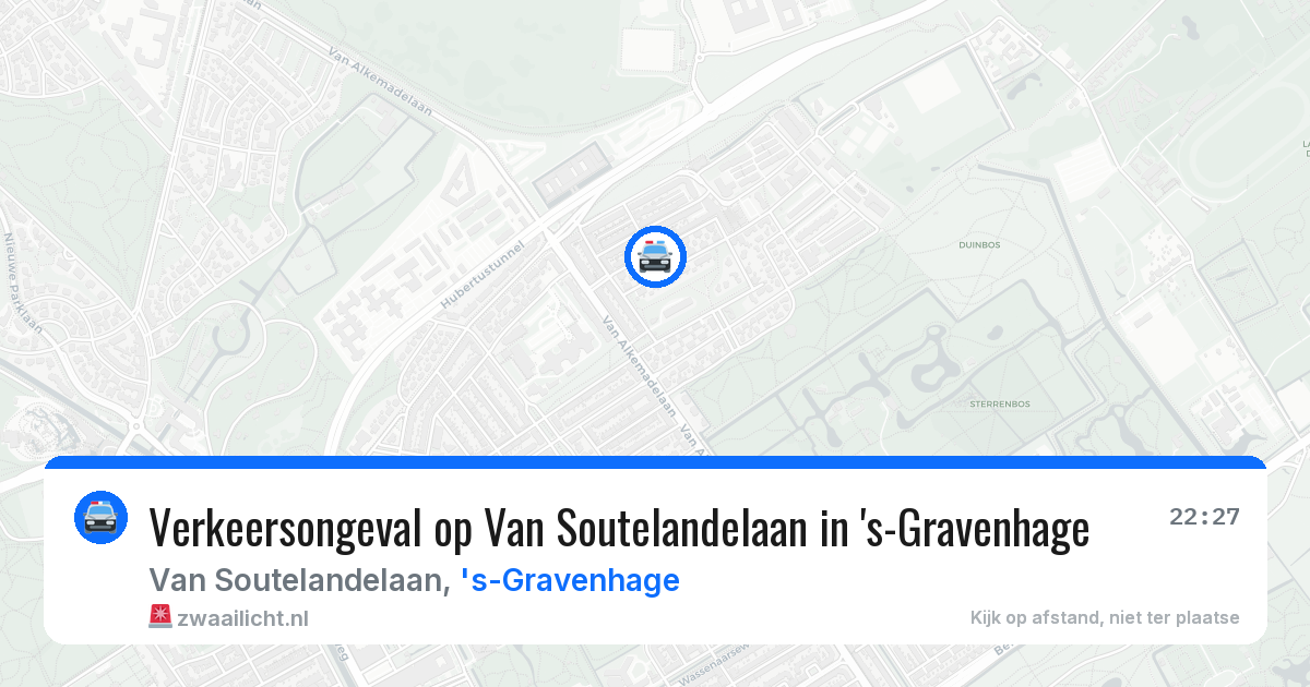 Verkeersongeval op Van Soutelandelaan in 's-Gravenhage — 13 aug 2026