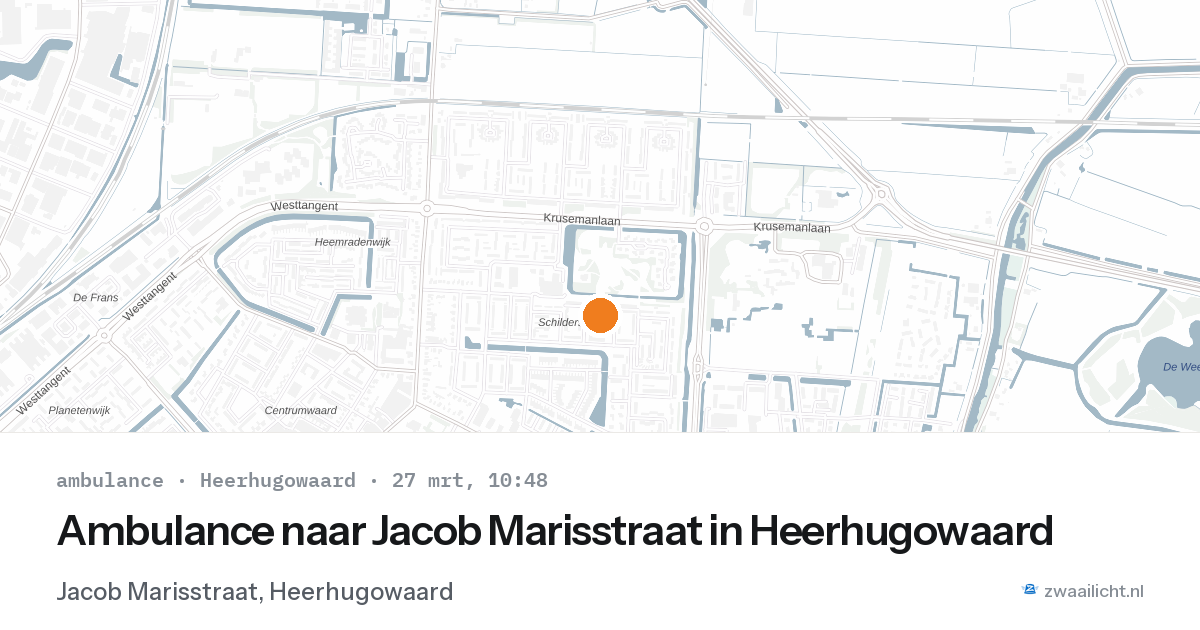 Ambulance naar Jacob Marisstraat in Heerhugowaard — 27 mrt 2026