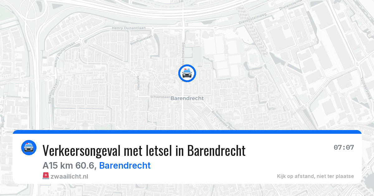 Verkeersongeval met letsel in Barendrecht — 6 jul 2026
