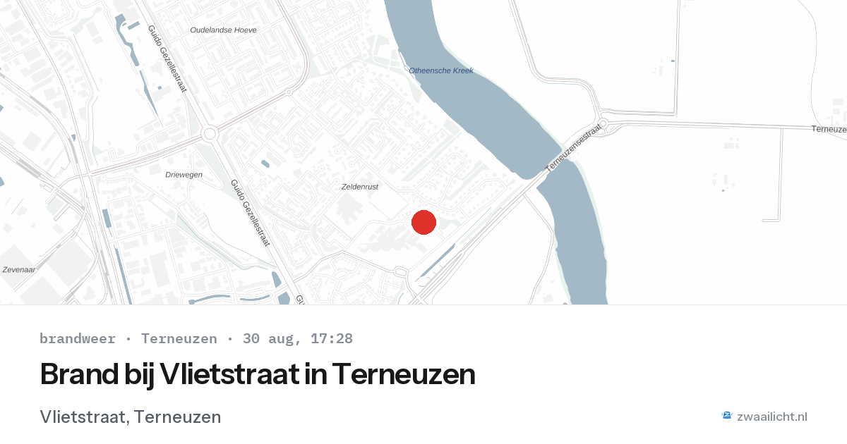 Brand bij Vlietstraat in Terneuzen — 30 aug 2026