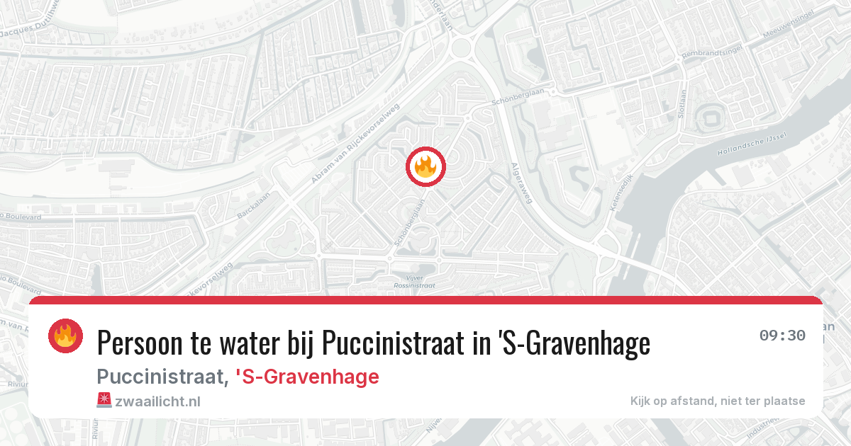 Persoon te water bij Puccinistraat in 'S-Gravenhage — 2 mrt 2026