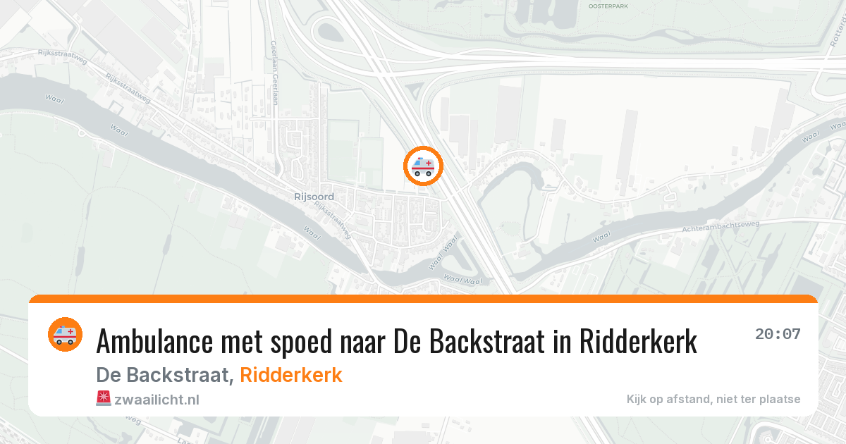 Ambulance met spoed naar De Backstraat in Ridderkerk — 6 aug 2026