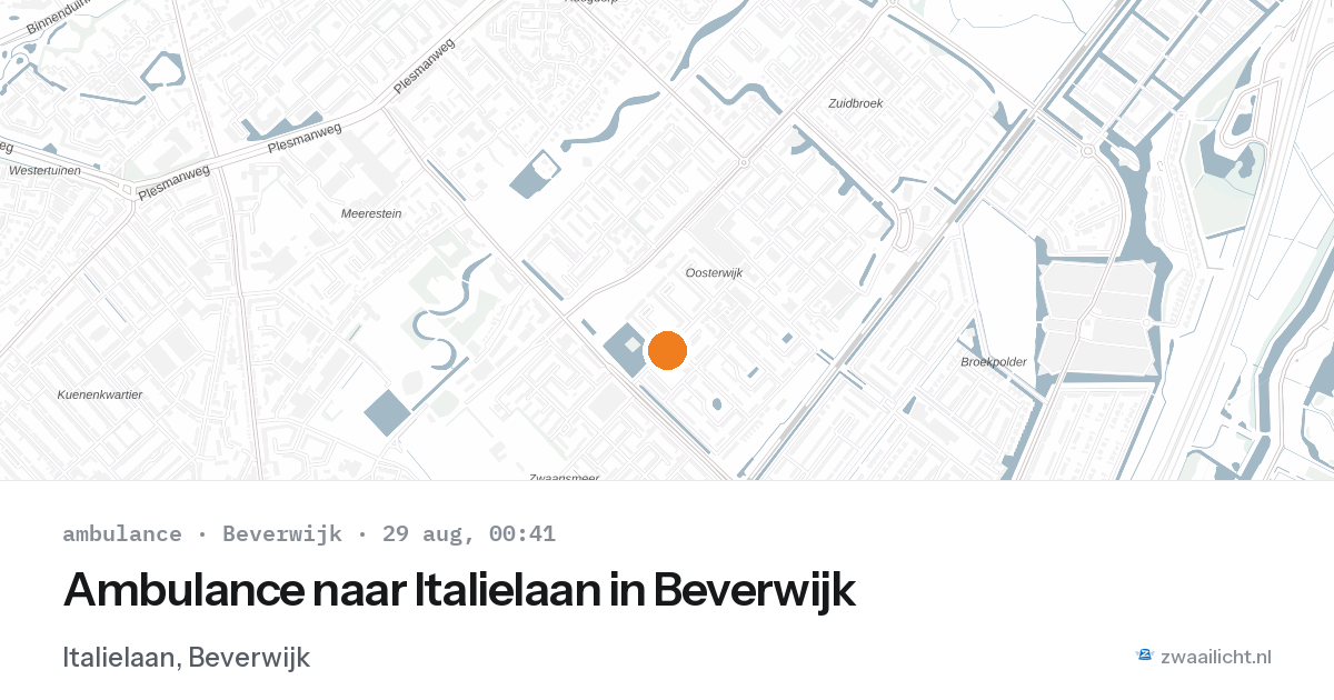 Ambulance naar Italielaan in Beverwijk — 28 aug 2026