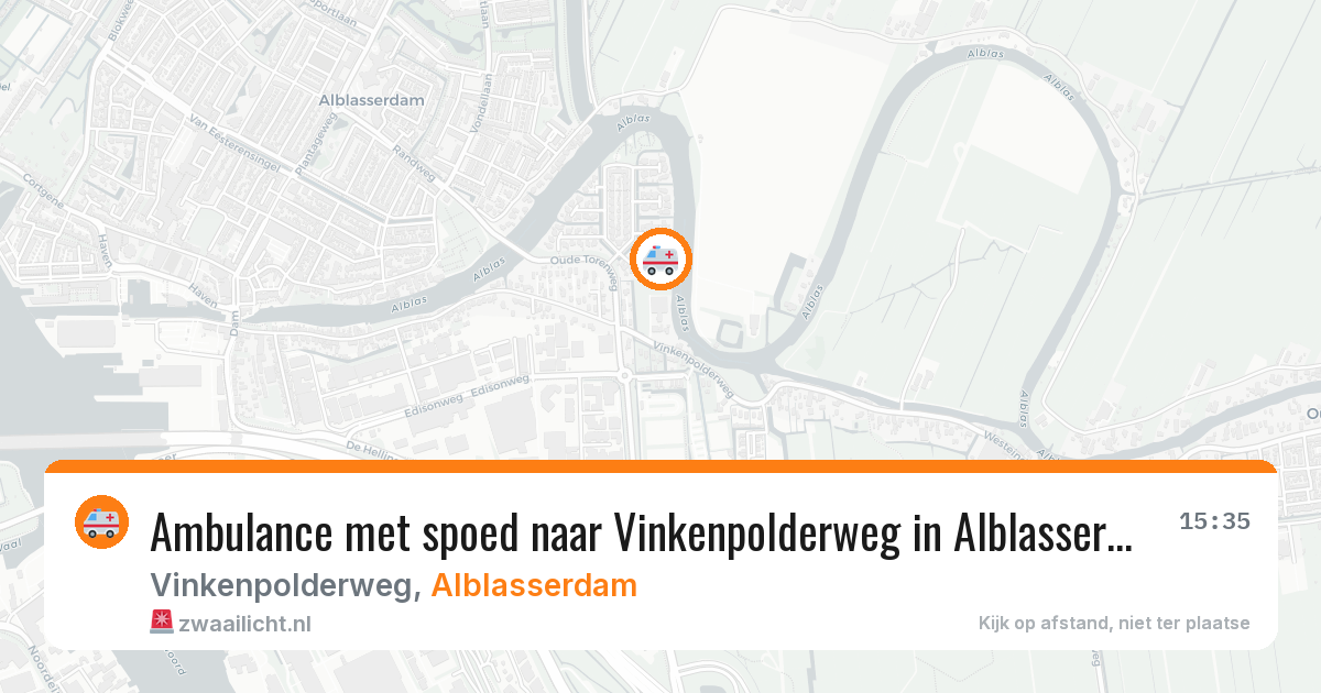 Ambulance met spoed naar Vinkenpolderweg in Alblasserdam — 23 apr 2026