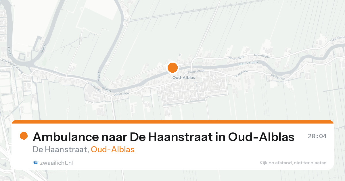 Ambulance naar De Haanstraat in Oud-Alblas — 20 aug 2026