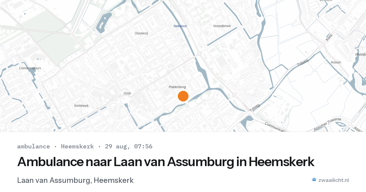 Ambulance naar Laan van Assumburg in Heemskerk — 29 aug 2026