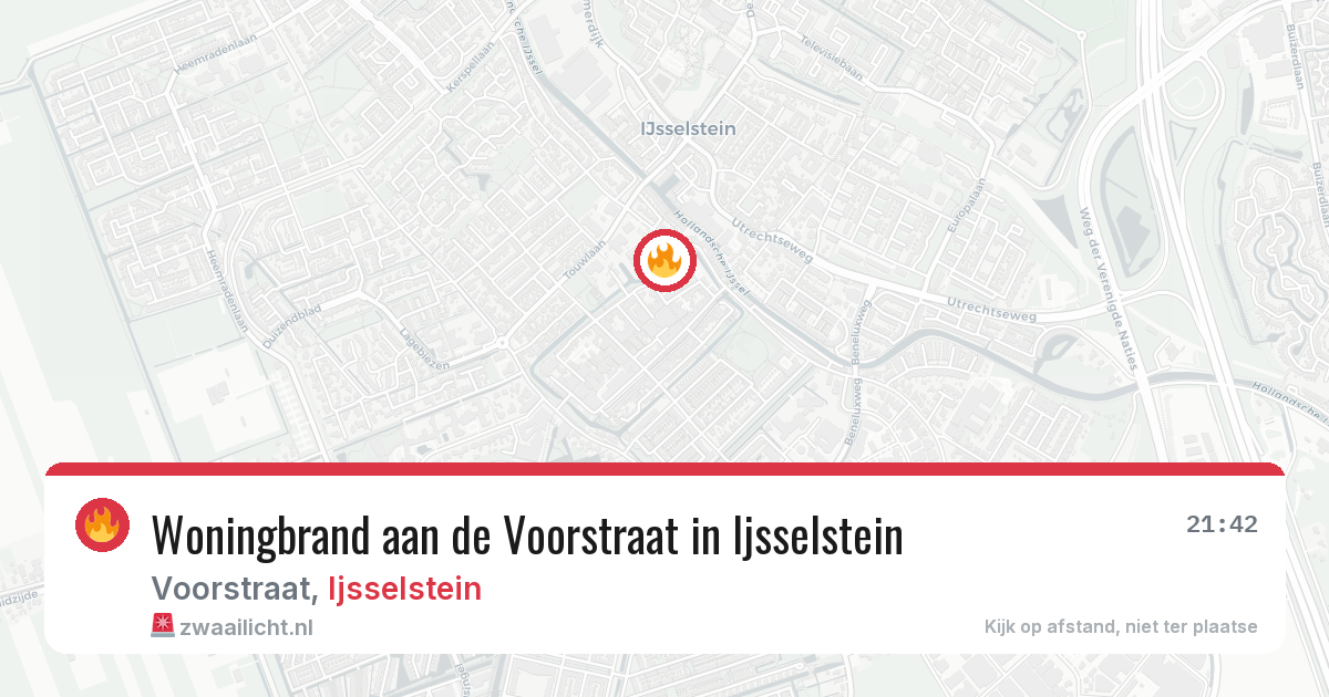 Woningbrand aan de Voorstraat in Ijsselstein — 27 apr 2026