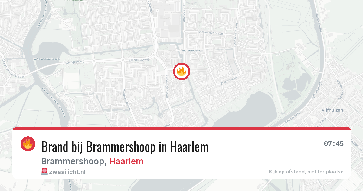 Brand bij Brammershoop in Haarlem — 30 jul 2026