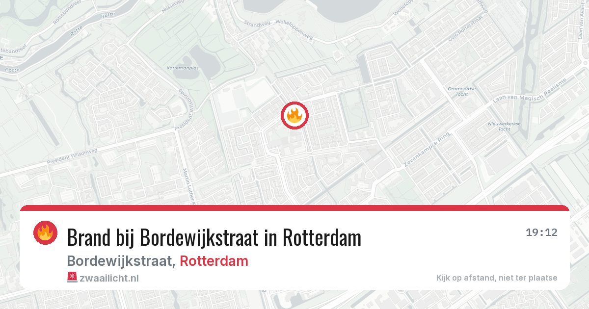 Brand bij Bordewijkstraat in Rotterdam — 7 jul 2026