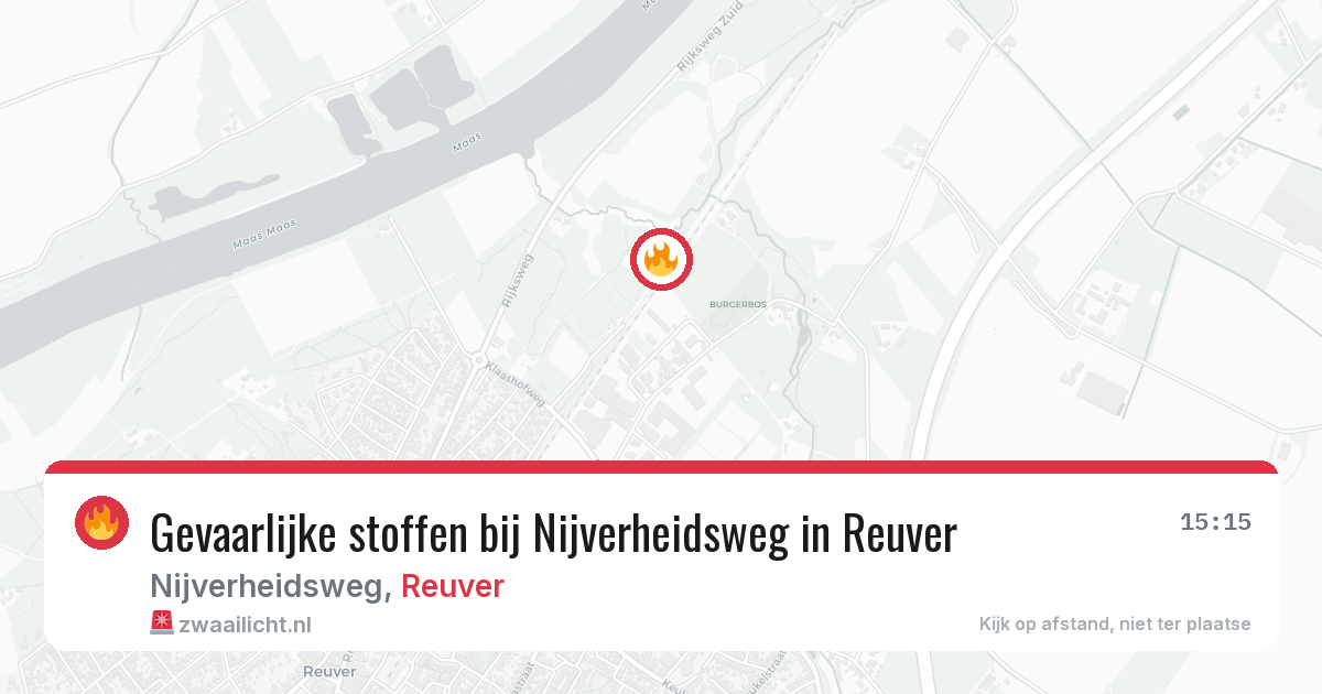 Gevaarlijke stoffen bij Nijverheidsweg in Reuver — 28 jun 2026
