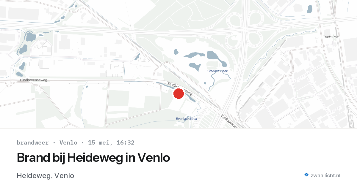 Brand bij Heideweg in Venlo — 15 mei 2026