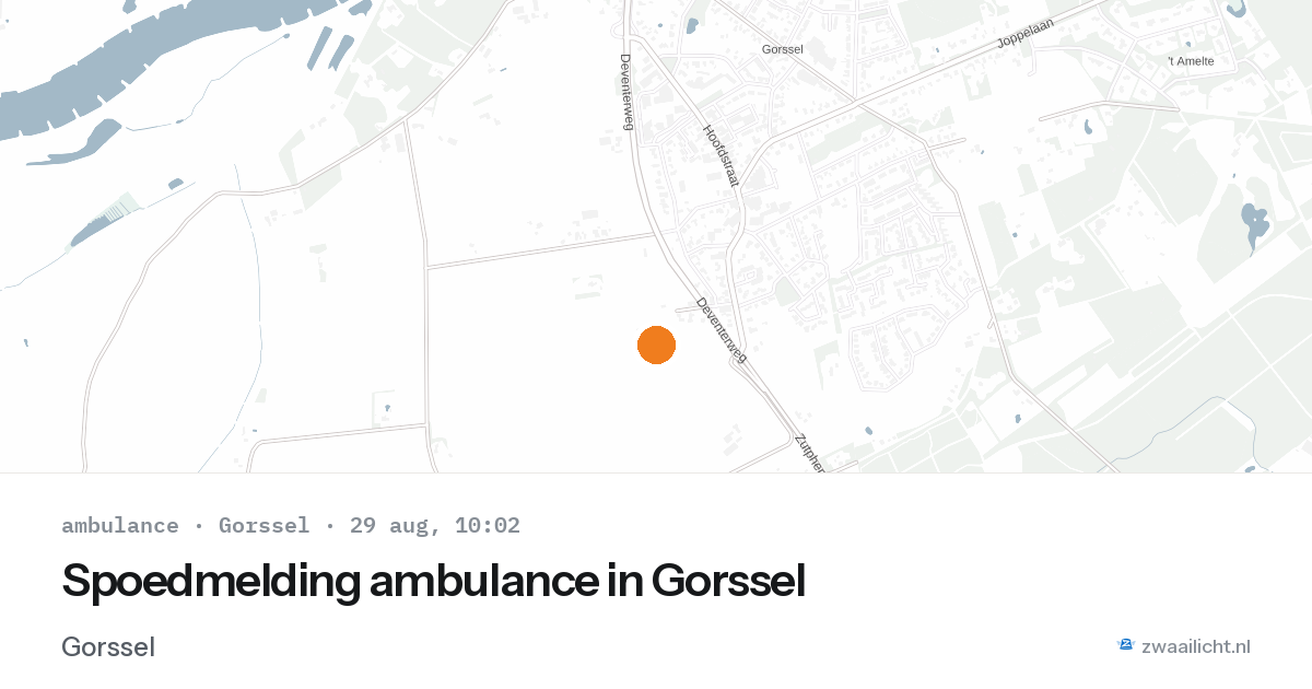 Spoedmelding ambulance in Gorssel — 29 aug 2026