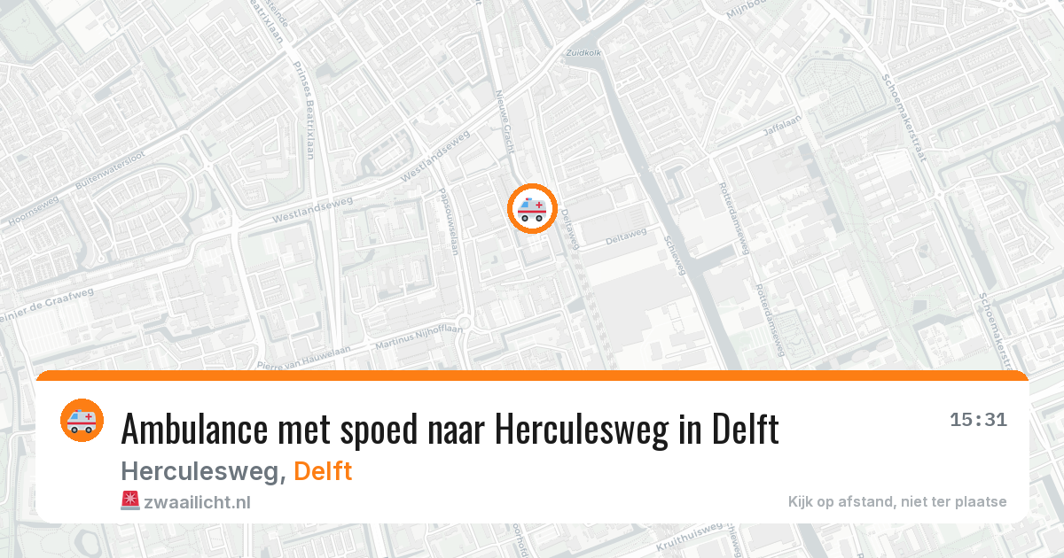 Ambulance met spoed naar Herculesweg in Delft — 6 jun 2026