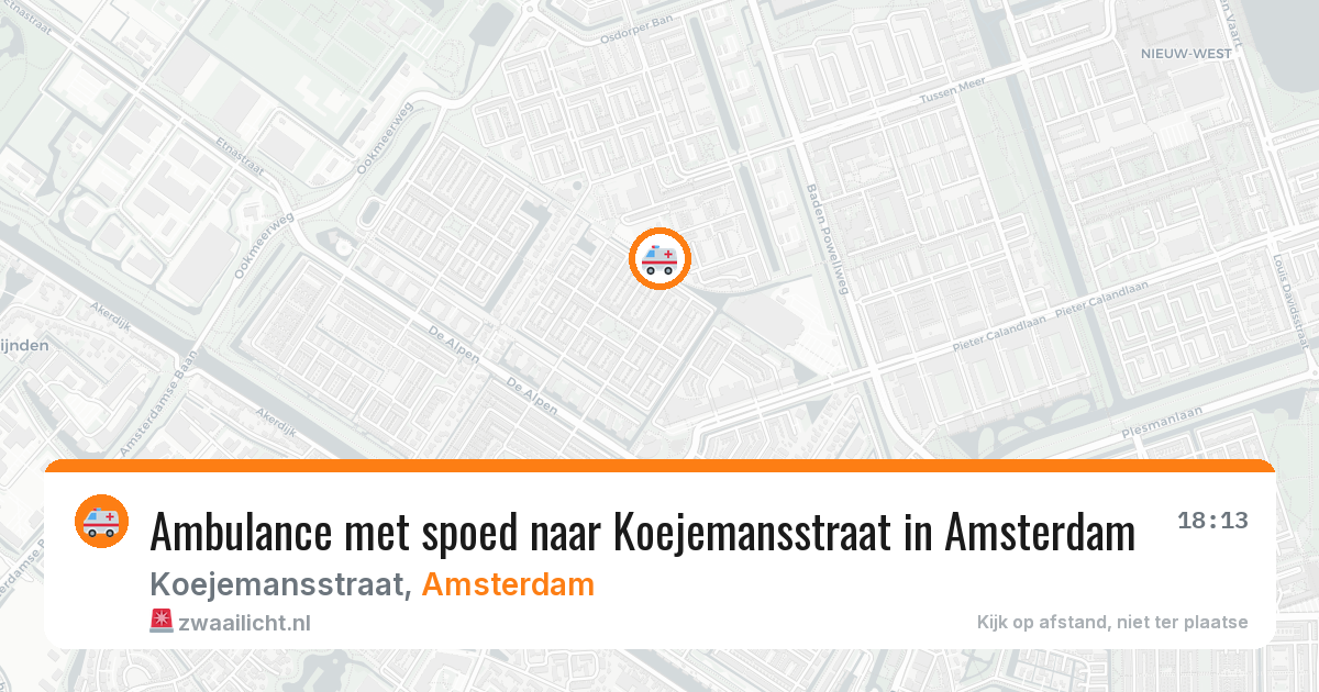 Ambulance met spoed naar Koejemansstraat in Amsterdam — 8 feb 2026
