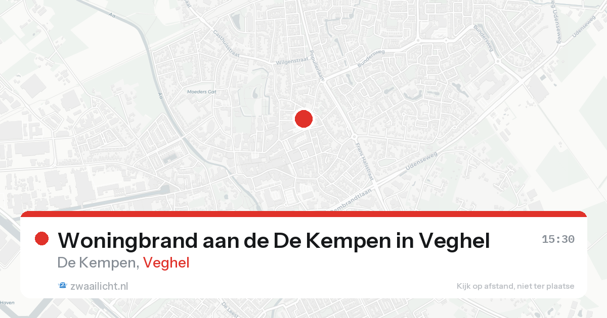 Woningbrand aan de De Kempen in Veghel — 20 aug 2026