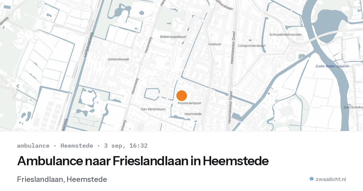 Ambulance naar Frieslandlaan in Heemstede — 3 sep 2026