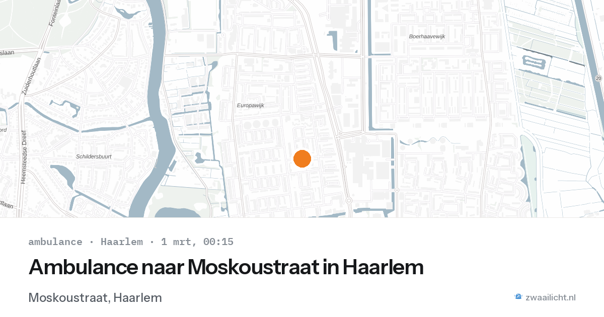 Ambulance naar Moskoustraat in Haarlem — 28 feb 2026