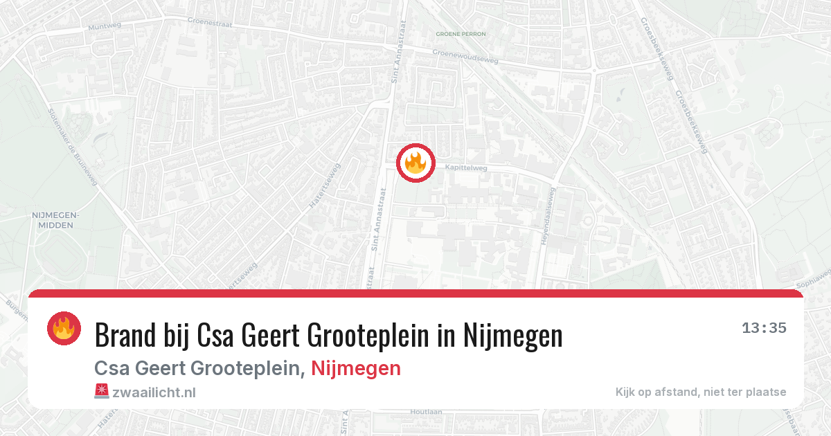 Brand bij Csa Geert Grooteplein in Nijmegen — 16 mrt 2026