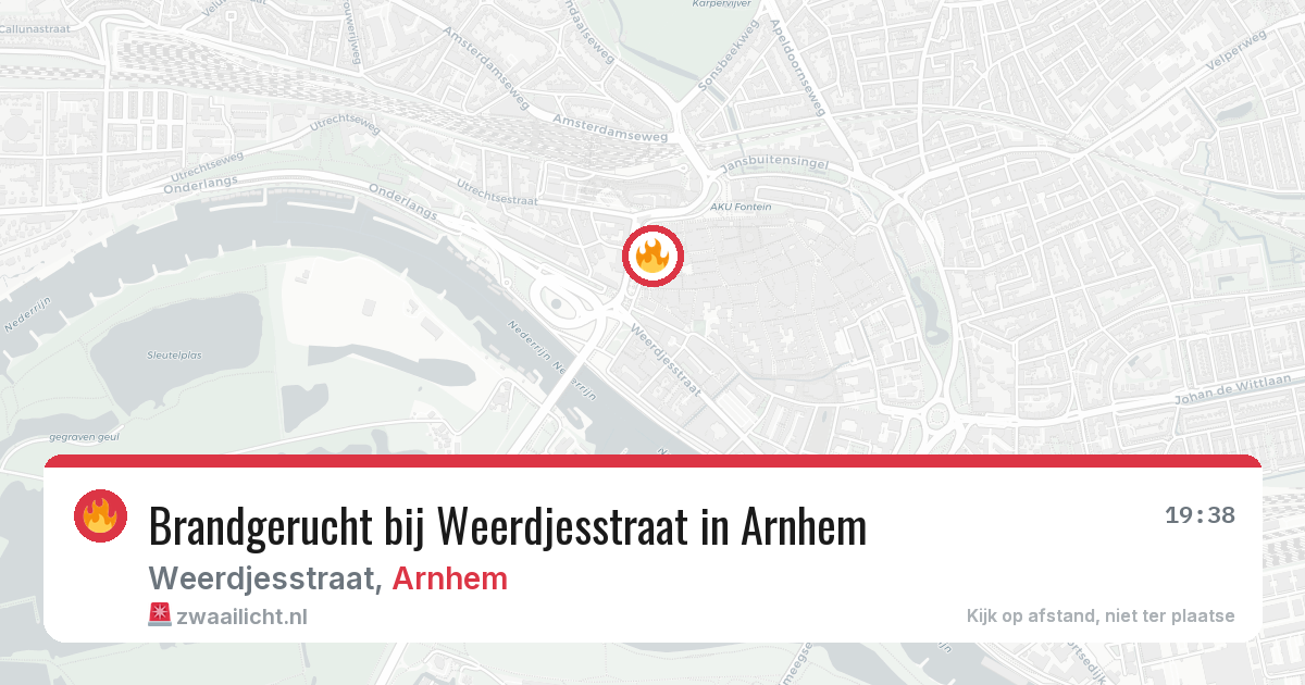 Brandgerucht bij Weerdjesstraat in Arnhem — 20 jun 2026