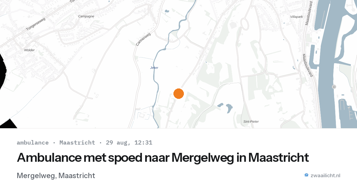 Ambulance met spoed naar Mergelweg in Maastricht — 29 aug 2026