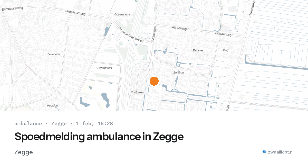 Spoedmelding ambulance in Zegge — 1 feb 2026