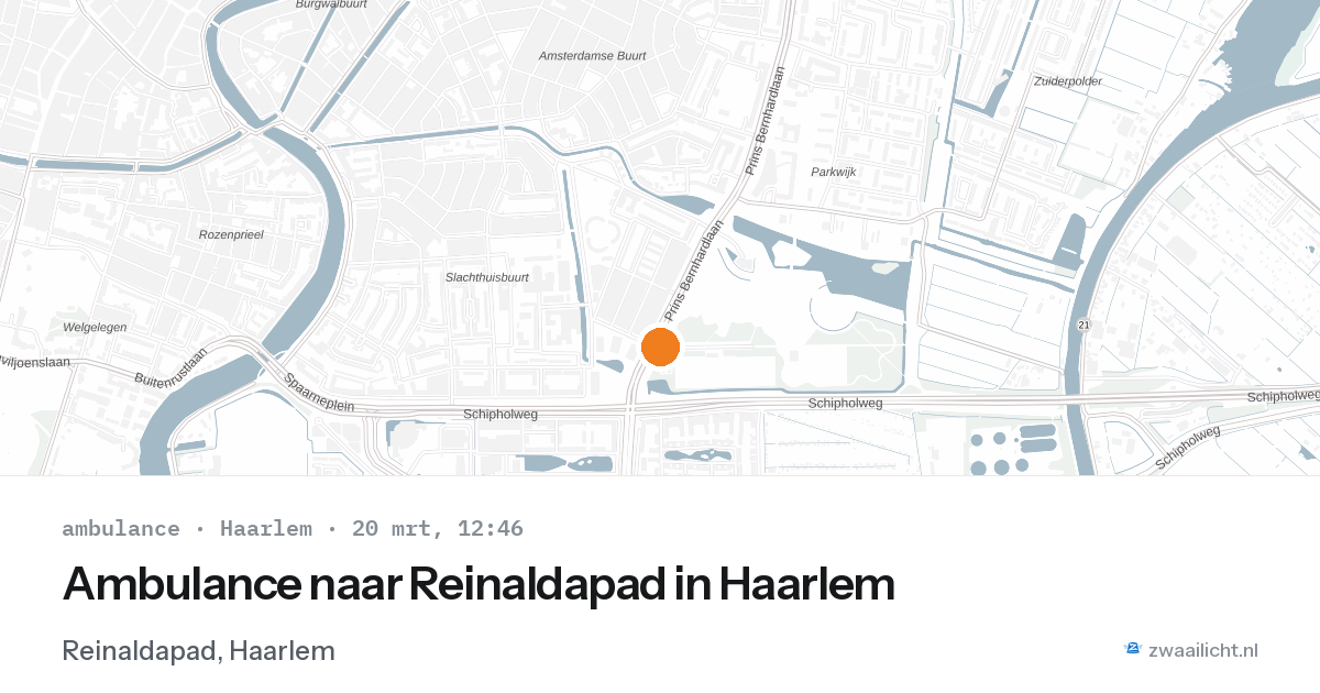 Ambulance naar Reinaldapad in Haarlem — 20 mrt 2026