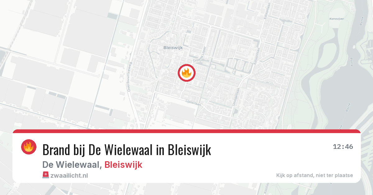 Brand bij De Wielewaal in Bleiswijk — 20 jun 2026