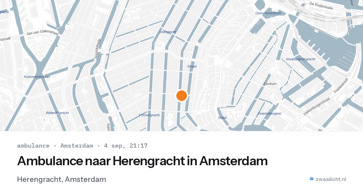 Ambulance naar Herengracht in Amsterdam — 4 sep 2026