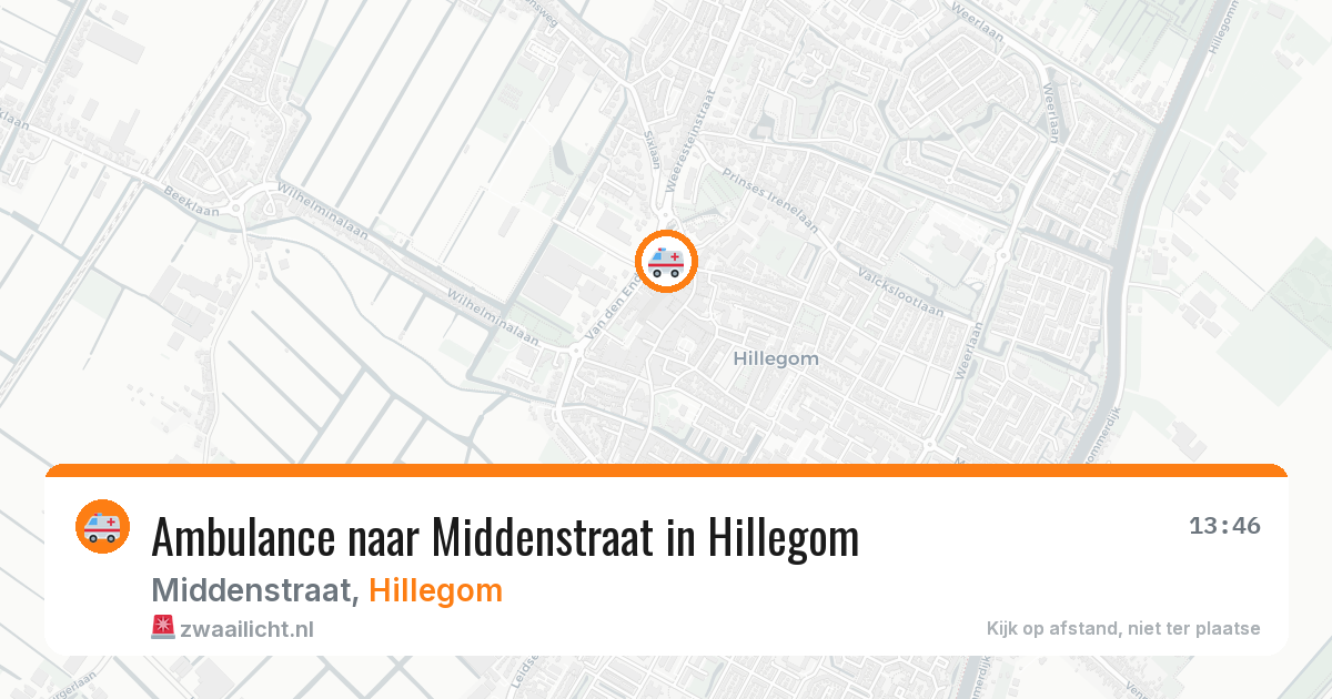 Ambulance naar Middenstraat in Hillegom — 5 jul 2026