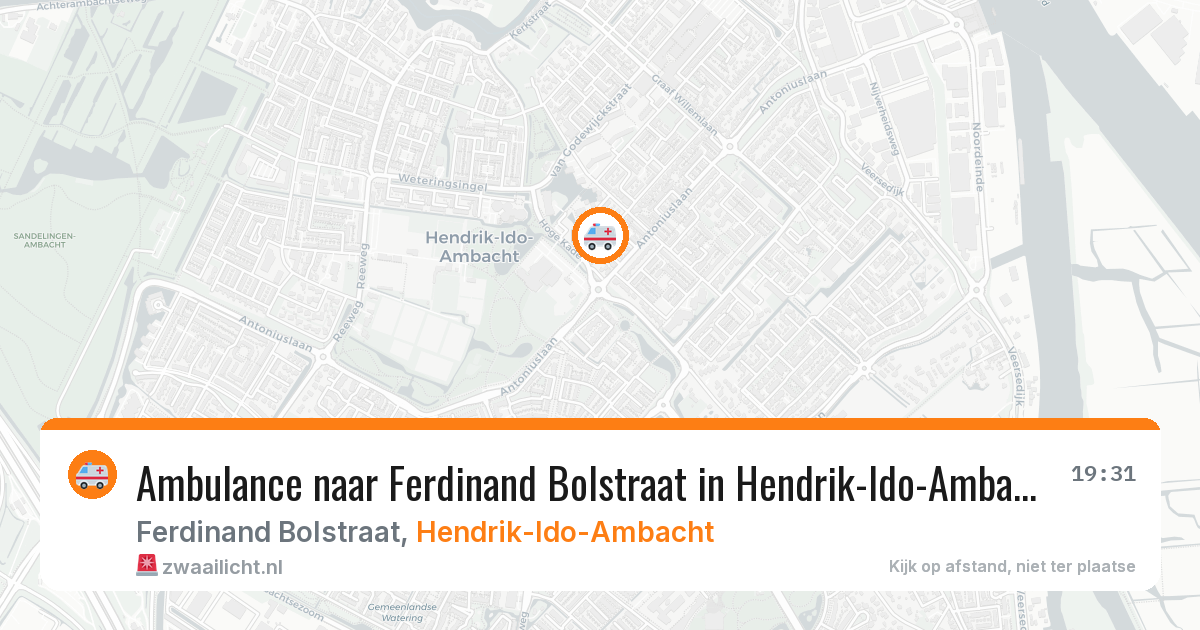 Ambulance naar Ferdinand Bolstraat in Hendrik-Ido-Ambacht — 12 jun 2026