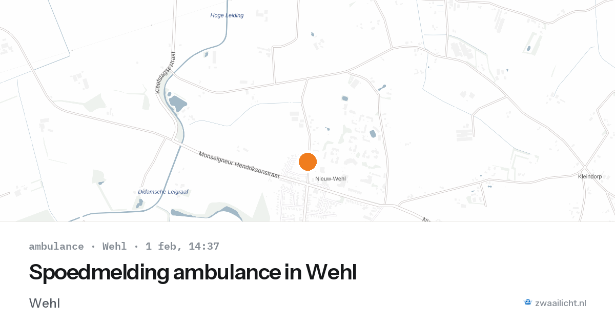 Spoedmelding ambulance in Wehl — 1 feb 2026