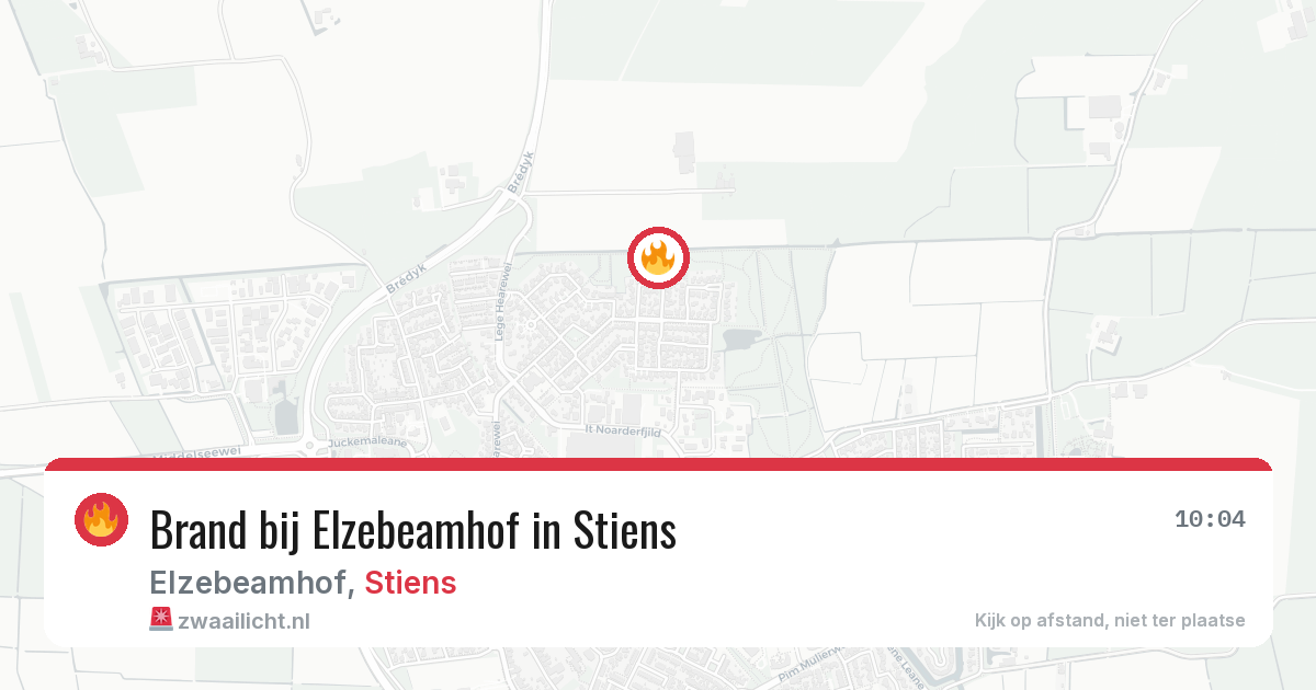 Brand bij Elzebeamhof in Stiens — 9 apr 2026