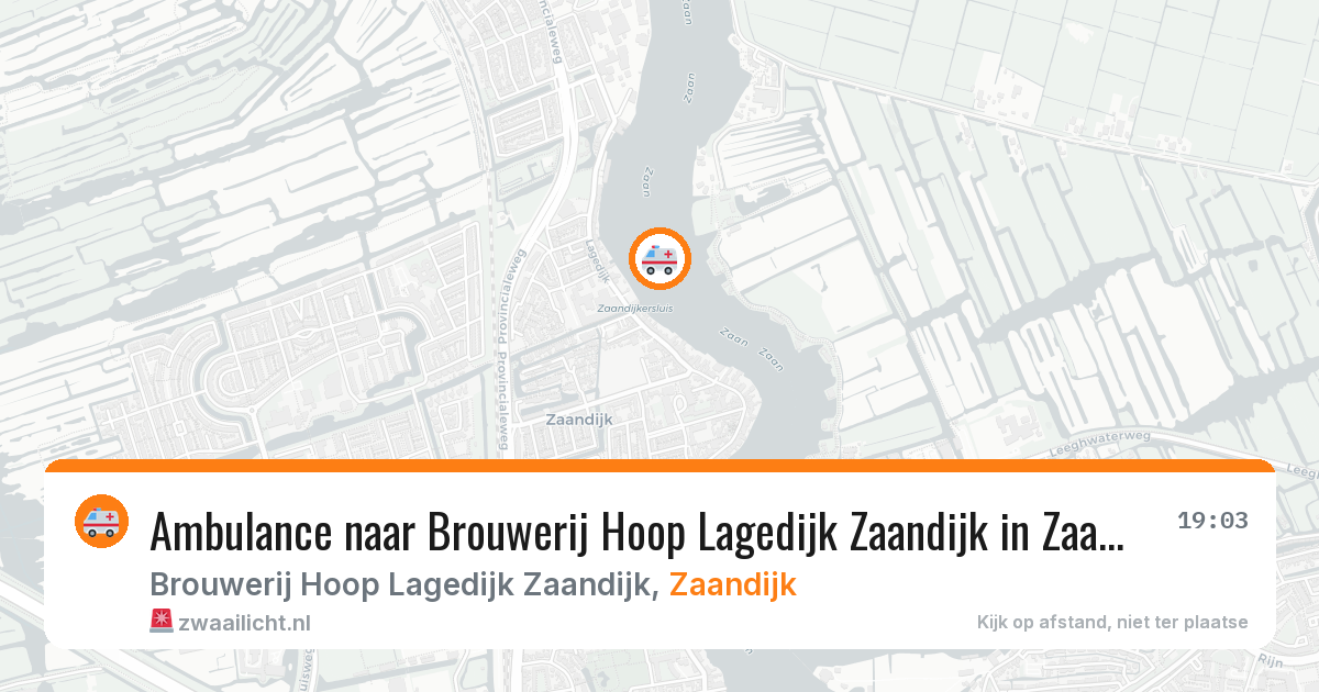 Ambulance naar Brouwerij Hoop Lagedijk Zaandijk in Zaandijk — 11 jul 2026
