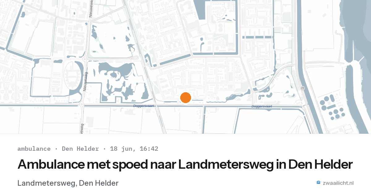 Ambulance met spoed naar Landmetersweg in Den Helder — 18 jun 2026