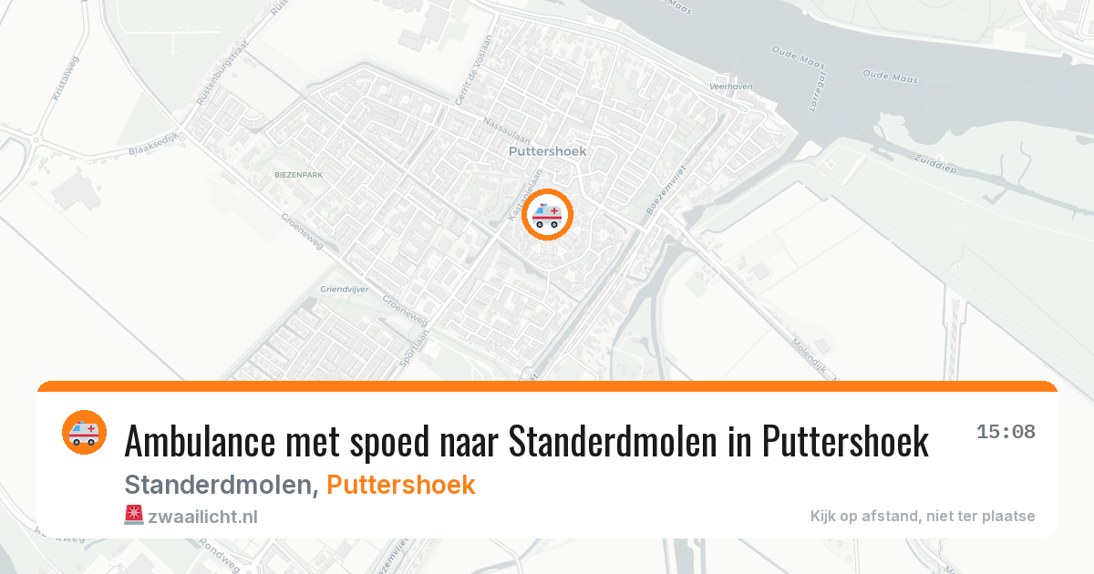 Ambulance met spoed naar Standerdmolen in Puttershoek — 21 jan 2026