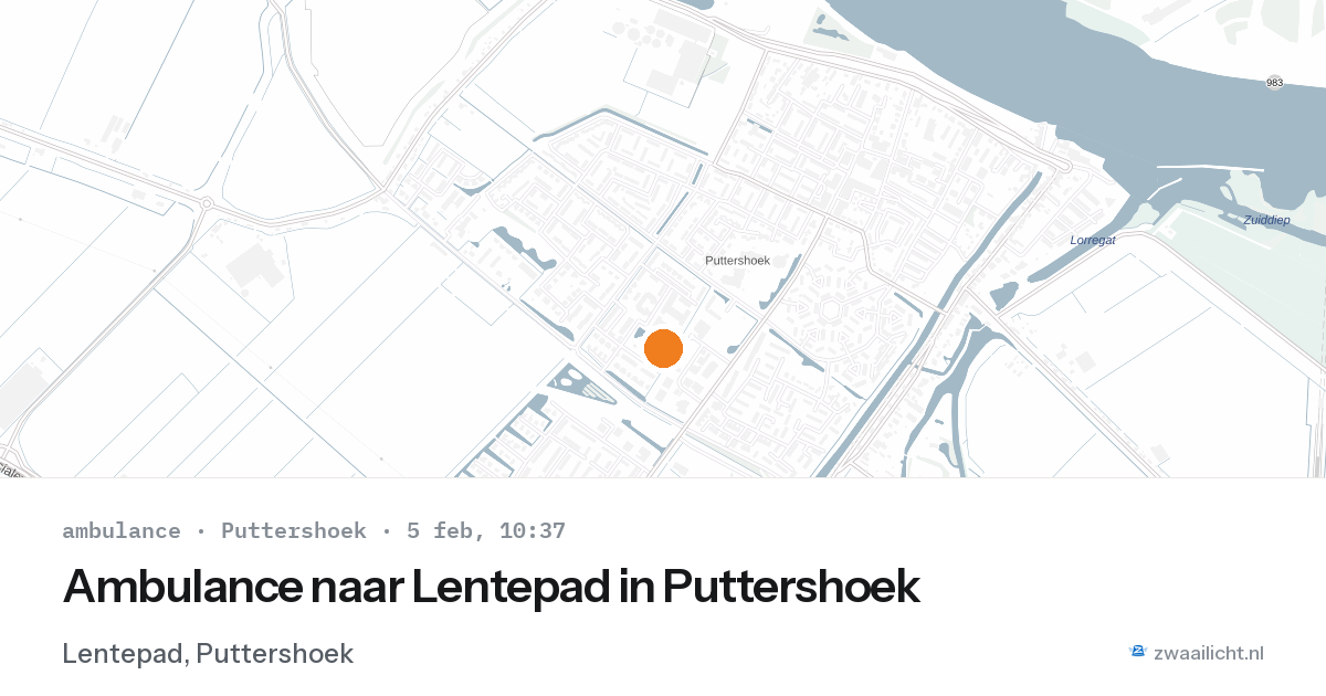 Ambulance naar Lentepad in Puttershoek — 5 feb 2026