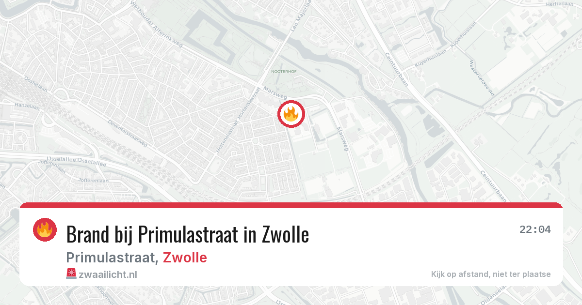 Brand bij Primulastraat in Zwolle — 3 aug 2026