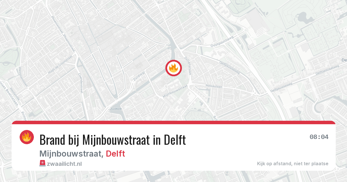 Brand bij Mijnbouwstraat in Delft — 2 jun 2026