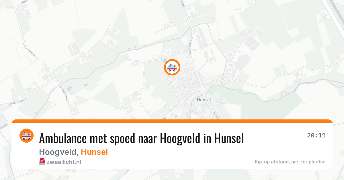 Ambulance met spoed naar Hoogveld in Hunsel — 20 mrt 2026