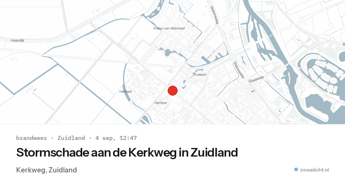 Stormschade aan de Kerkweg in Zuidland — 4 sep 2026