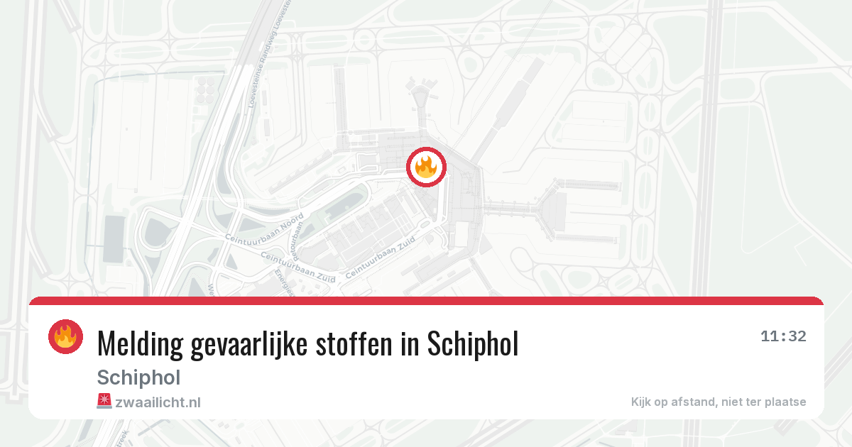 Melding gevaarlijke stoffen in Schiphol — 27 apr 2026