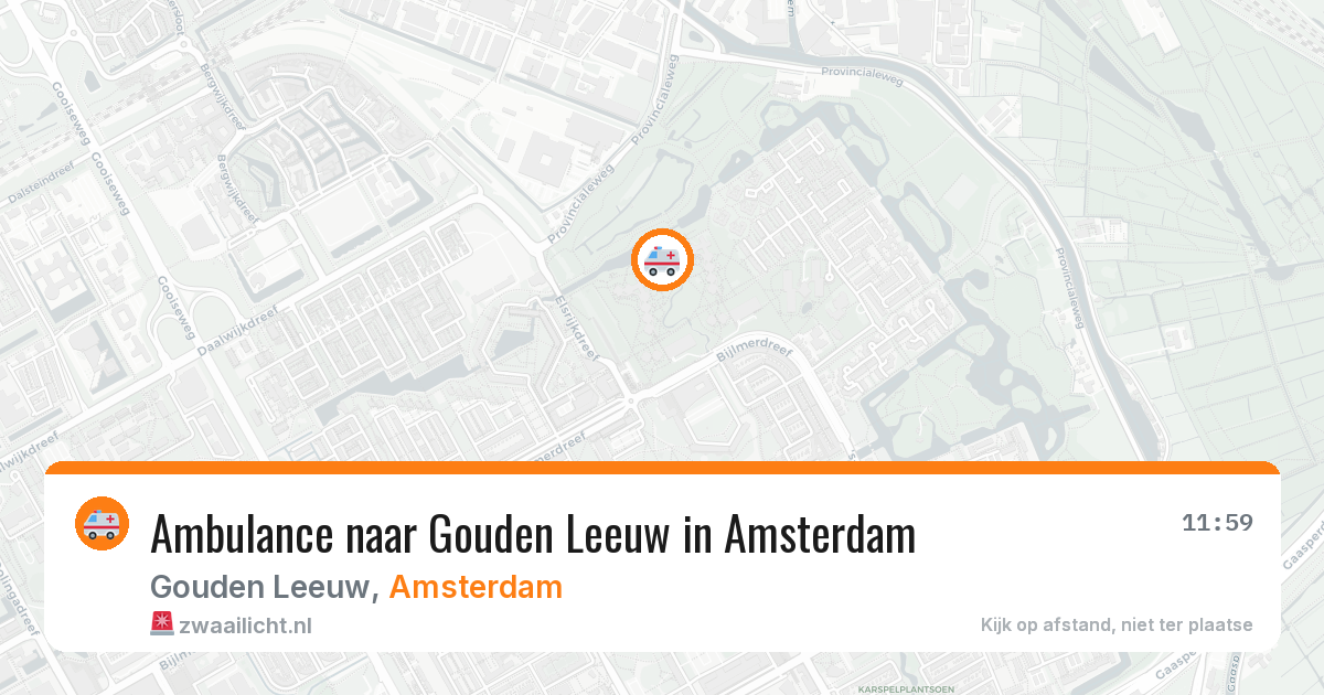 Ambulance naar Gouden Leeuw in Amsterdam — 4 mei 2026