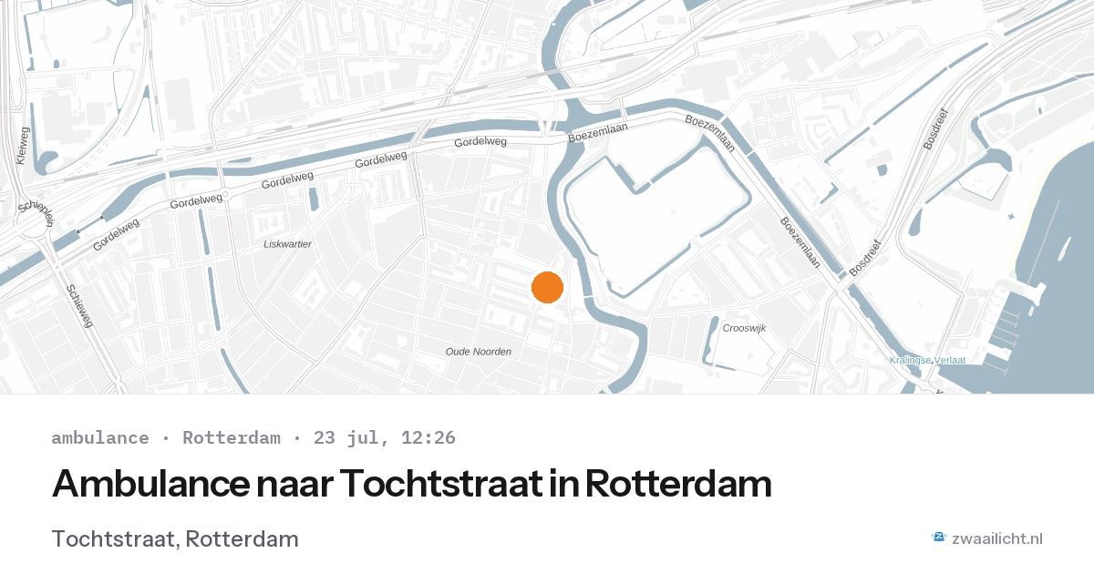 Ambulance naar Tochtstraat in Rotterdam — 23 jul 2026