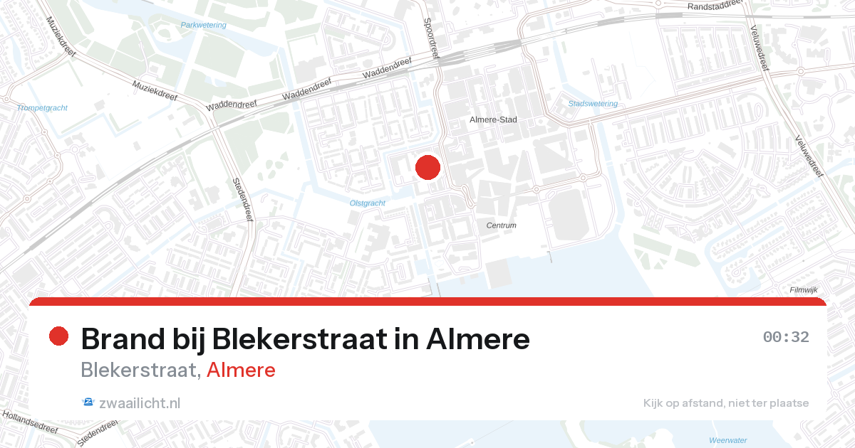 Brand bij Blekerstraat in Almere — 12 apr 2026