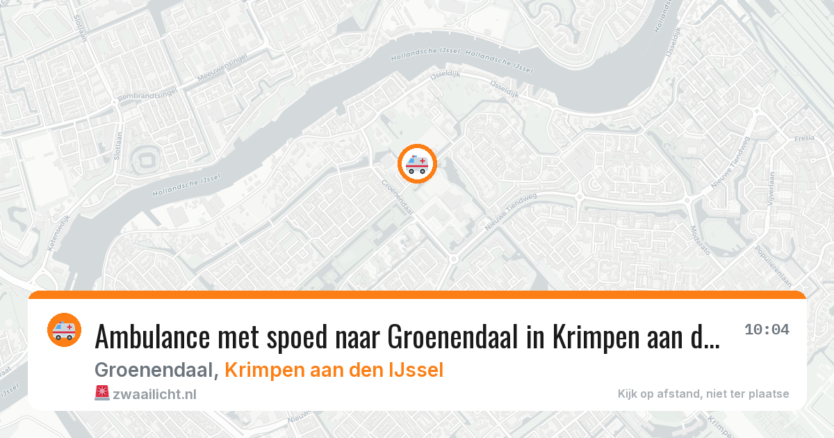 Ambulance met spoed naar Groenendaal in Krimpen aan den IJssel — 15 jul 2026