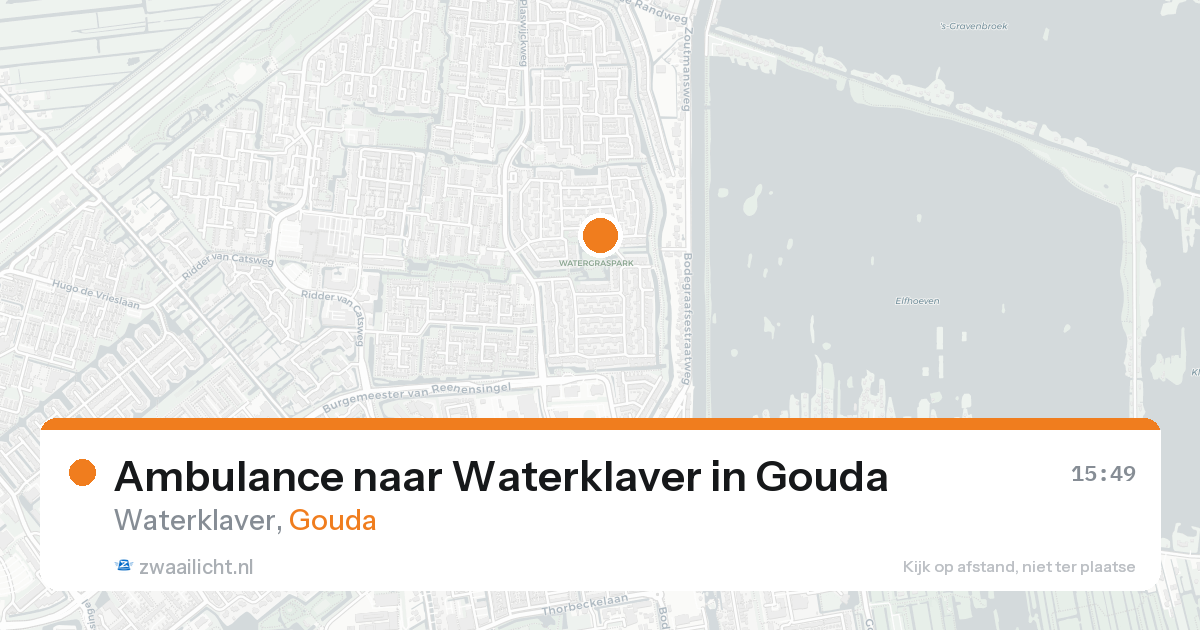 Ambulance naar Waterklaver in Gouda — 20 aug 2026