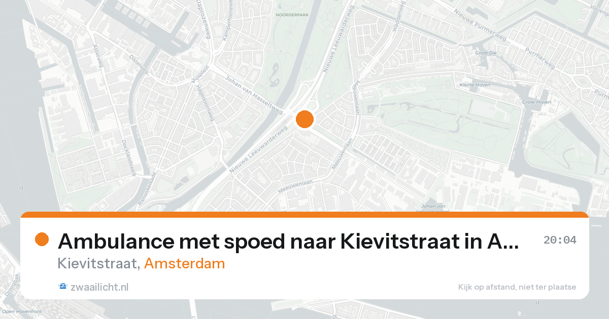 Ambulance met spoed naar Kievitstraat in Amsterdam — 21 aug 2026