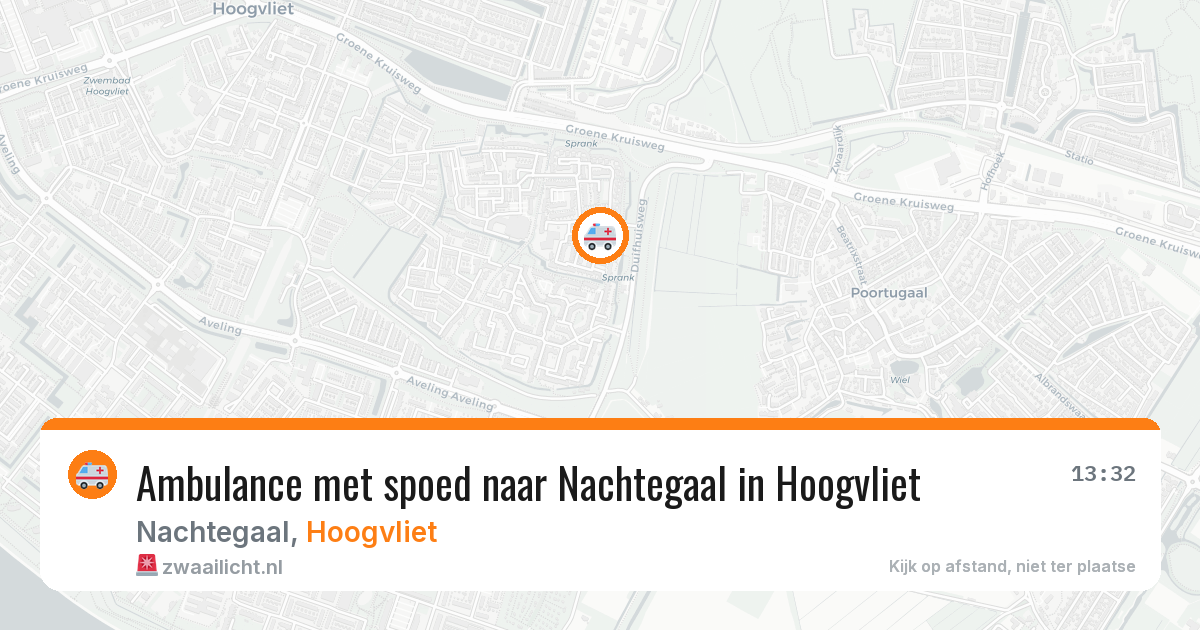 Ambulance met spoed naar Nachtegaal in Hoogvliet — 16 jul 2026