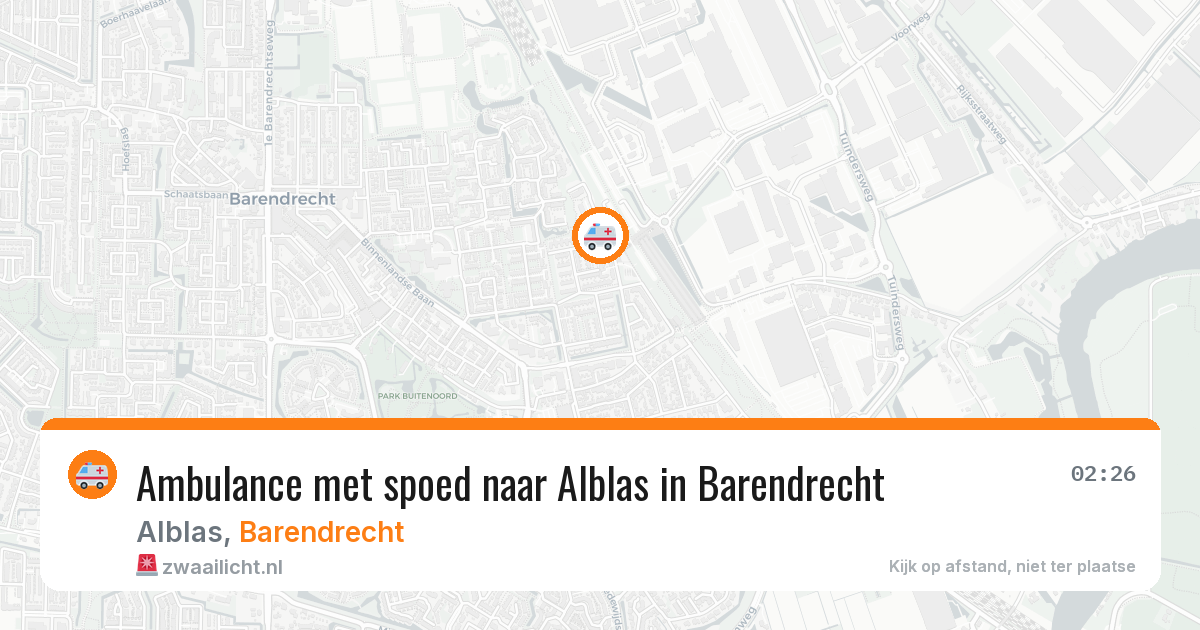 Ambulance met spoed naar Alblas in Barendrecht — 25 jul 2026